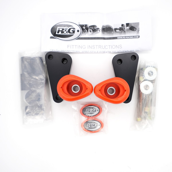 R&G Crash Protectors- Aero Style for KTM 390 Adventure '20- (Orange)